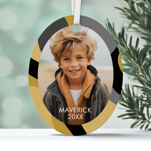 Organische Linien-Abstrakte Kunst - 1 Foto Gold Sc Ornament Aus Metall
