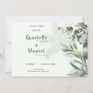 Organische moderne botanische Hochzeit - Save-the- Save The Date