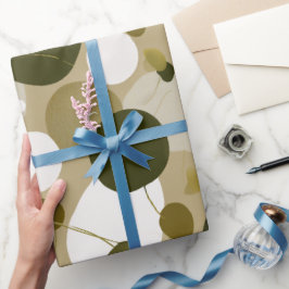 Organische Natur Grüne Olive Beige Abstrakte Struk Geschenkpapier