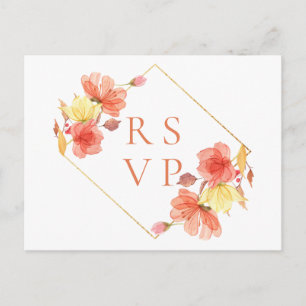 Organische Sonnenuntergangs-Blumen-Hochzeit-RSVP-S Einladungspostkarte