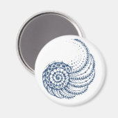 Organische Spirale blau Magnet (Vorderseite/Rückseite)