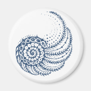Organische Spirale blau Magnet