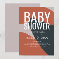 Organische Terrakotta-Blau-Typografie-Baby-Party
