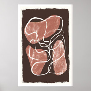 Organische Wandkunst in Erdtönen, abstrakt Poster