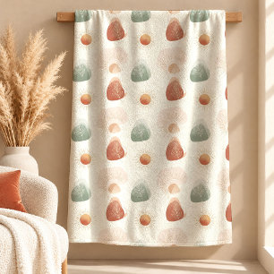 Organischer Kupfer-Salbei-Boho-Blatt-Decken-Design Fleecedecke