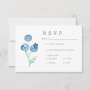 Organisches Blaubeer-Trio-Wasserfarben-RSVP RSVP Karte