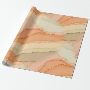 Organisches Gold-Marmor-Warmes-Neutrales-Abstrakt Geschenkpapier