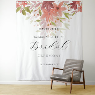 Organisches Land Blumen Aquarell Handbemalt Wandteppich