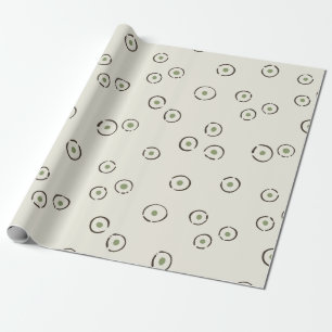 Organisches Polka-Punkt-Abstrakt Blass Olivgrün Geschenkpapier