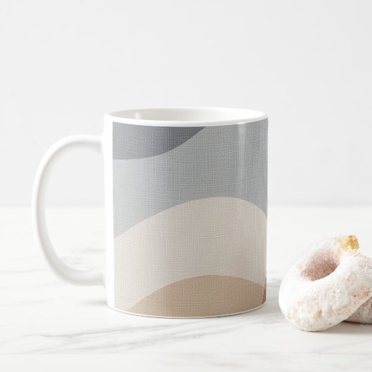 Organisches Schweigen Minimalistisches Design Kaffeetasse (Mit Donut)