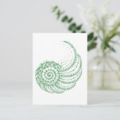 Organisches Spiralen Grün Postkarte (Stehend Vorderseite)