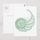 Organisches Spiralen Grün Postkarte (Vorne/Hinten)