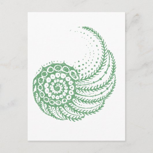 Organisches Spiralen Grün Postkarte (Vorderseite)