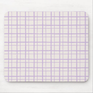 Organisches Wobbly-Karo-Rastermuster Dusty Lilac Mousepad