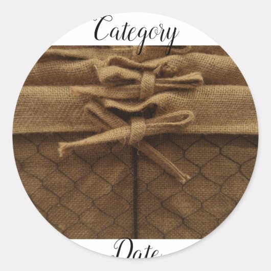 ORGANISIEREN! Basket Labels Runder Aufkleber (Vorderseite)