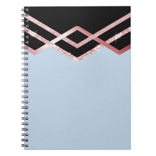 Organisiert werden ROSEGOLD Glitzer Black Deko Geo Notizblock