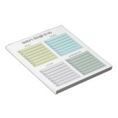 Organisierte Dinge zu tun Blau Olivgrau Notizblock (angewinkelt)