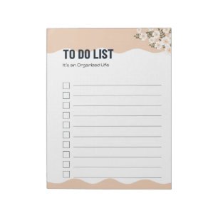 Organisierter Lebens-To-Do-Liste-Planer Notizblock