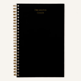 Organisiertes Chaos | Black & Gold Spiral Notebook Notizblock