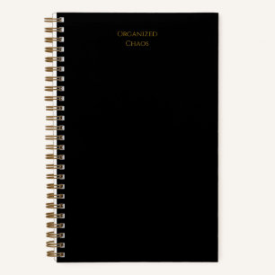 Organisiertes Chaos Black & Gold Spiral Notebook Notizblock