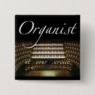 Organist an Ihrem Service-Knopf Button