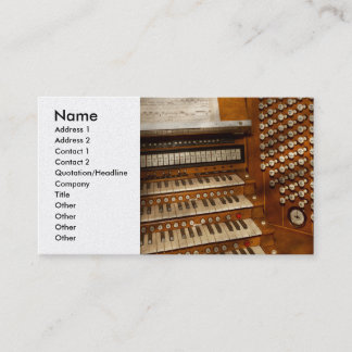 Organist - Bereit an den Kontrollen Visitenkarte