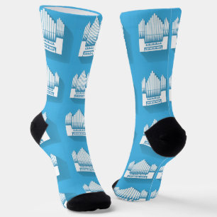 Organist Blau-Weiß-Pfeifen TicToc-Darbietung Socken