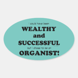 Organist Reichtum & Erfolg Oval Aufkleber