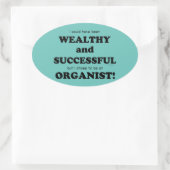 Organist Reichtum & Erfolg Oval Aufkleber (Tasche)