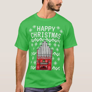 Organist Ugly Weihnachtskirchensorchester Musiker T-Shirt