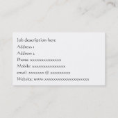 Organist-Visitenkarte mit Organpedalen Visitenkarte (Rückseite)