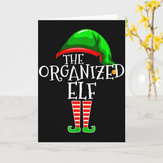 Organized Elf Group Matching Family Christmas Karte (Gelbe Blume)