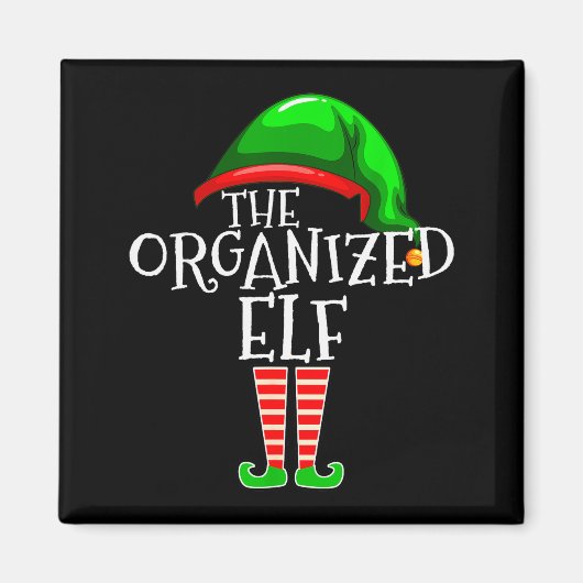 Organized Elf Group Matching Family Christmas Magnet (Vorne)
