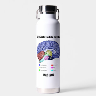 Organized Mind Inside Anatomical Brain Humor Trinkflasche