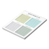 Organized Things to Do Blue Olive Gray Notizblock (Rotiert)