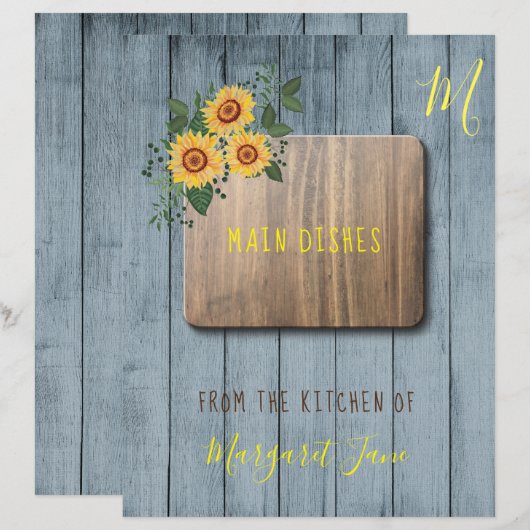 Organizer für rustikale Blumenrezepte (Vorne/Hinten)