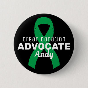 Organspende Advocate Ribbon Black Button