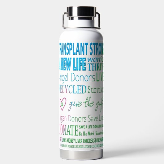 Organspende bei Neuem Leben Trinkflasche (Rückseite)