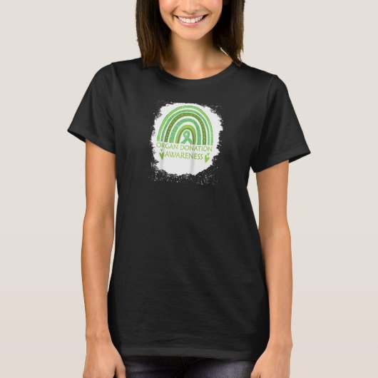 Organspende Bewusstsein gebleicht Rainbow Green Ri T-Shirt (Vorderseite)
