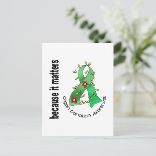 Organspende Blume Postkarte (Stehend Vorderseite)