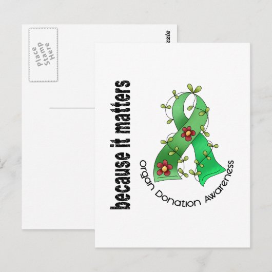 Organspende Blume Postkarte (Vorne/Hinten)
