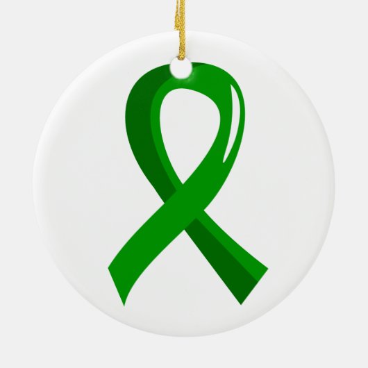 Organspende-grünes Band 3 Keramik Ornament (Hinten)