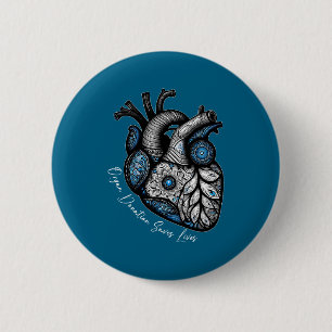 Organspende rettet Leben Herztransplantation Cardi Button
