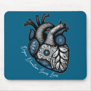 Organspende rettet Leben Herztransplantation Cardi Mousepad