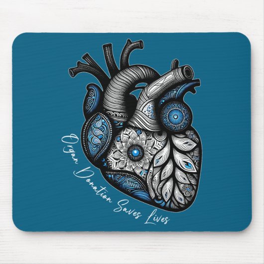 Organspende rettet Leben Herztransplantation Cardi Mousepad (Vorne)