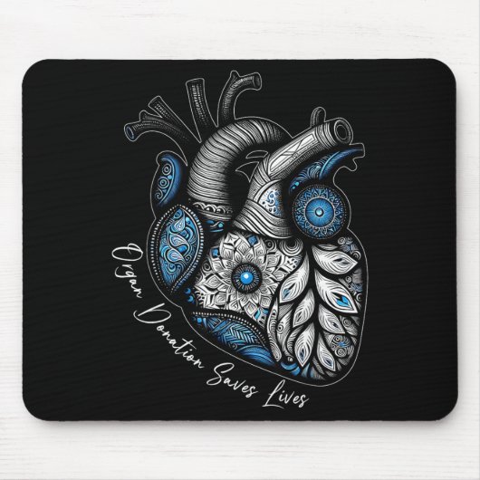 Organspende rettet Leben Herztransplantation Cardi Mousepad (Vorne)
