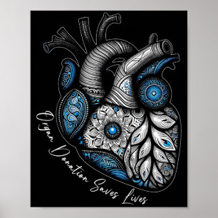 Organspende rettet Leben Herztransplantation Cardi Poster