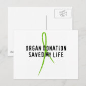 Organspende Rettete mein Leben Postkarte (Vorne/Hinten)