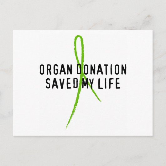 Organspende Rettete mein Leben Postkarte (Vorderseite)