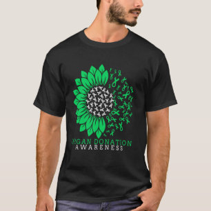 Organspendenbewusstsein Sonnenblumenband Grün T-Shirt